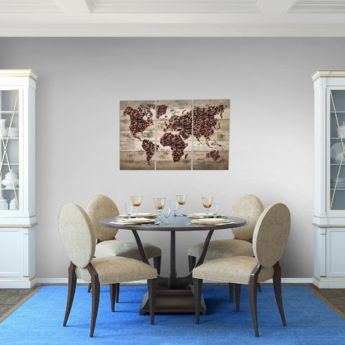 Wandbilder Wohnzimmer XXL Küche Kaffee Moderne Bilder Weltkarte